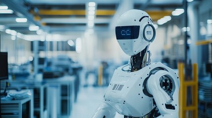 Fototapeta premium challenges and opportunities are associated with the implementation of this advanced robotic technology in factories
