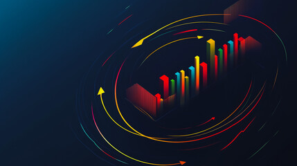 charts and graphs with statistics to analyze business potential and forecast future development of companies growth.