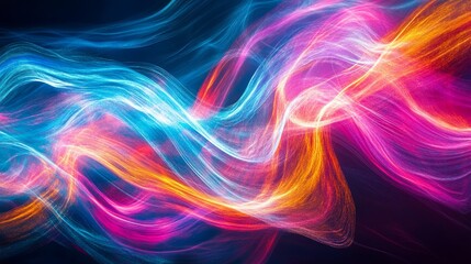 Fototapeta premium colorful, dynamic energy lights in this background about the fusion of creativity and technological advancement