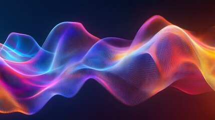 Obraz premium 16. 3D light waves in gradient colors forming a flowing, abstract design