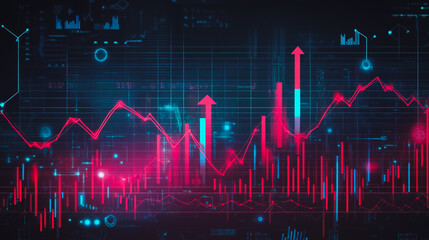 Naklejka premium charts and graphs with statistics to analyze business potential and forecast future development of companies growth.