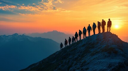 Silhouettes of Hikers