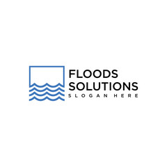 Flood icon set. River water natural disaster damage home vector icon. Tsunami disaster sign for UI designs.