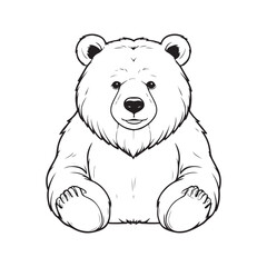 Bear silhouette vector with white Background