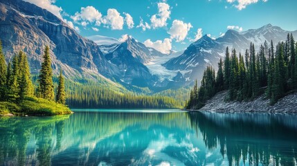 Mountain Lake Wallpaper HD 4K , ai