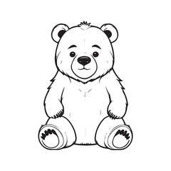 Bear silhouette vector with white Background