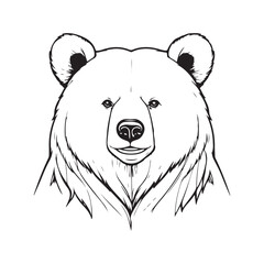 Bear silhouette vector with white Background