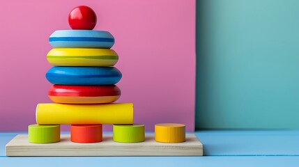 Montessori bins toddler materials educational tools preschool early development baby toy isolated on colorful background