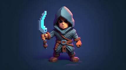 Obraz premium Assassin Game 3d Cartoon