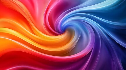 100. 3D vibrant curves in a gradient of colors creating a dynamic wave-like effect