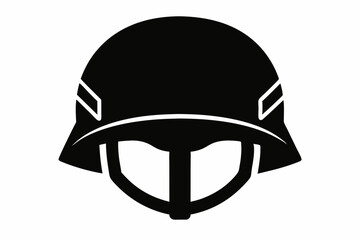 Naklejka premium Helmet silhouette vector, military helmet silhouette vector illustration 