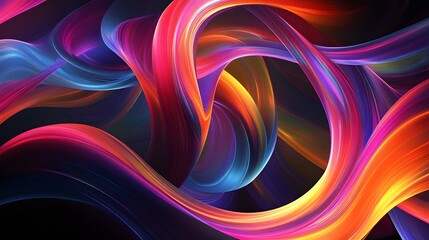 Obraz premium 106. Bright, colorful curves flowing and intertwining to form an intricate 3D design