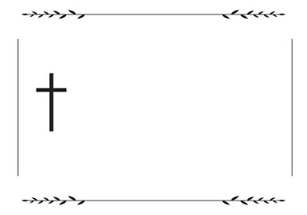 Funeral vector card. Empty card. Digital Funeral Announcement Invitation Template in vector Illustrator