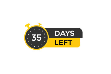 35 days left, icon, stile, timer, countdown, clock, time,  background, template, 35 days left, countdown, sticker, left banner, business, sale, label button
