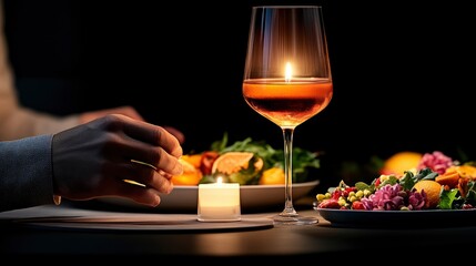 Romantic Dinner Date with Candlelight and Wine