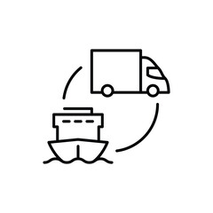 Fototapeta premium distribution thin outline icon vector design good for web or mobile app