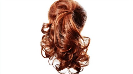 Fototapeta premium A stylish, curly hairpiece in vibrant red tones.