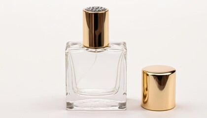  Elegant perfume bottle with gold accents