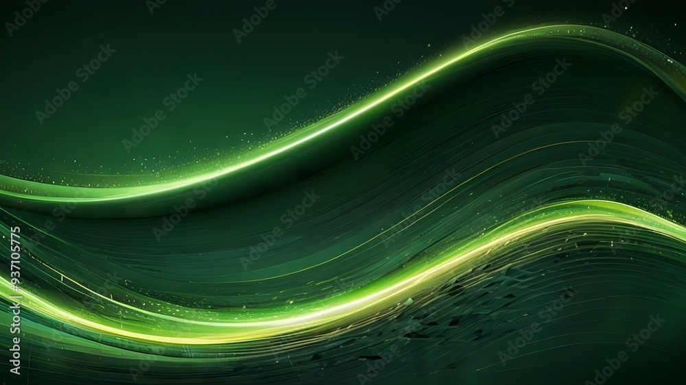 Wall mural abstract bright green modern stylish wave background generative ai