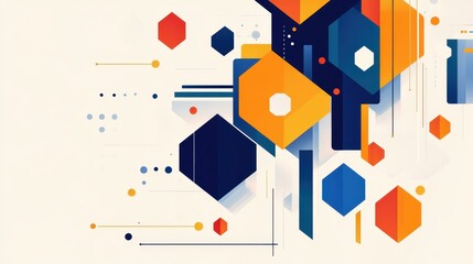 Discover bold ideas with a flat design showcasing striking hexagonal shapes and vivid textures for a fresh visual experience.