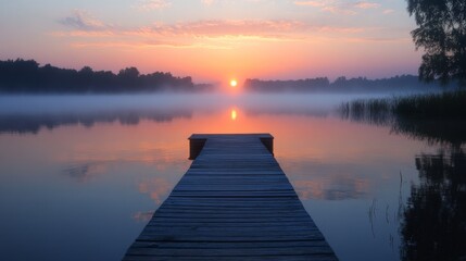 Wooden Dock Extending into