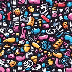 Obraz premium Discover vibrant cartoon designs that energize your projects with fun patterns, perfect for any playful theme.