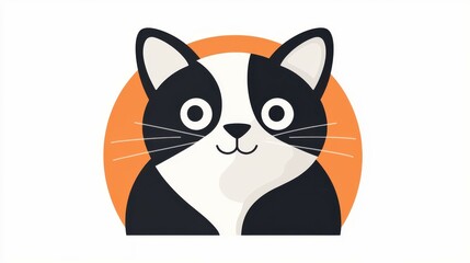 Fototapeta premium This delightful cat illustration bursts with vibrant colors and playful textures, ideal for your creative projects.