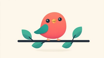 Fototapeta premium Experience a playful blend of textures in this delightful bird illustration, bringing charm and whimsy to any space.
