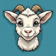 Obraz premium Color this fun goat cartoon outline and bring your creativity to life with easy coloring options