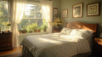 Sunny Bedroom with White