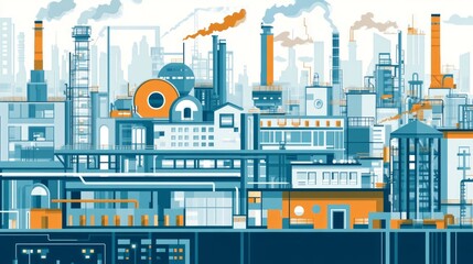 smart industry havy digital factory production technology showing automation manufacturing process of the industry 4 0 or 4th industrial revolution and iot software to control operation 