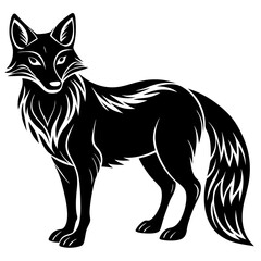 Fox silhouette Vector illustration on a white background