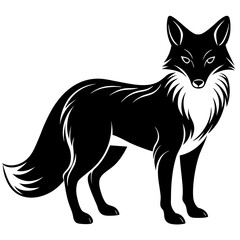 Obraz premium Fox silhouette Vector illustration on a white background