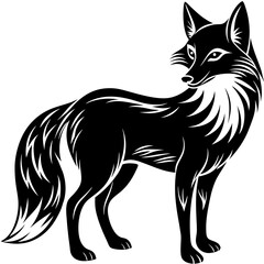 Fox silhouette Vector illustration on a white background