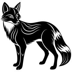 Fox silhouette Vector illustration on a white background