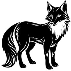 Fox silhouette Vector illustration on a white background