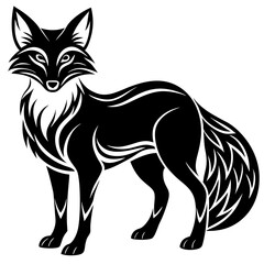Fox silhouette Vector illustration on a white background
