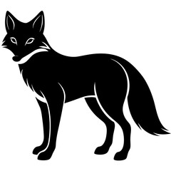 Fox silhouette Vector illustration on a white background