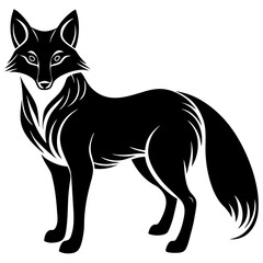 Obraz premium Fox silhouette Vector illustration on a white background