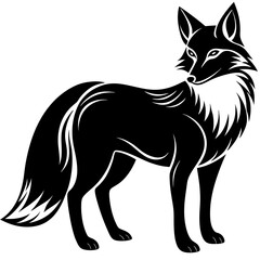 Fox silhouette Vector illustration on a white background