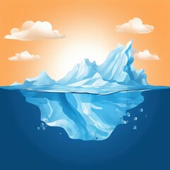 the AI Image Generator, White Iceberg floating in clear blue water sea,