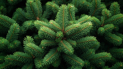 Christmas tree fir branch with soft festive lighting, creating a seamless, cheerful background for holiday decorations and seasonal celebrations