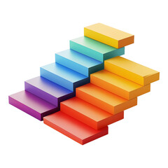 Fototapeta premium Modern colorful 3D stair infographic elements design