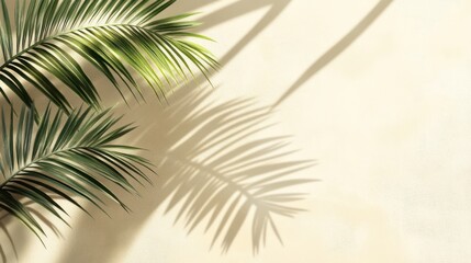 Obraz premium Palm Leaf Shadows on a Wall