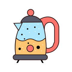 Stylized vector kettle illustration, perfect for kitchenware and appliance designs
