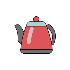 Obraz premium Stylized vector kettle illustration, perfect for kitchenware and appliance designs.