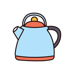 Stylized vector kettle illustration, perfect for kitchenware and appliance designs.