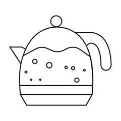 Minimalist line art kettle vector, ideal for kitchenware and appliance designs.