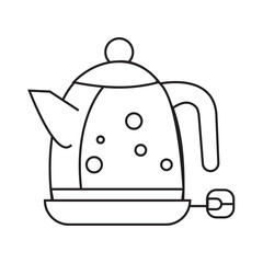 Minimalist line art kettle vector, ideal for kitchenware and appliance designs.