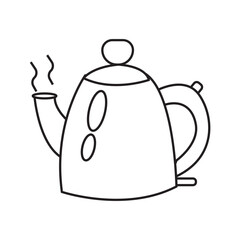 Minimalist line art kettle vector, ideal for kitchenware and appliance designs.